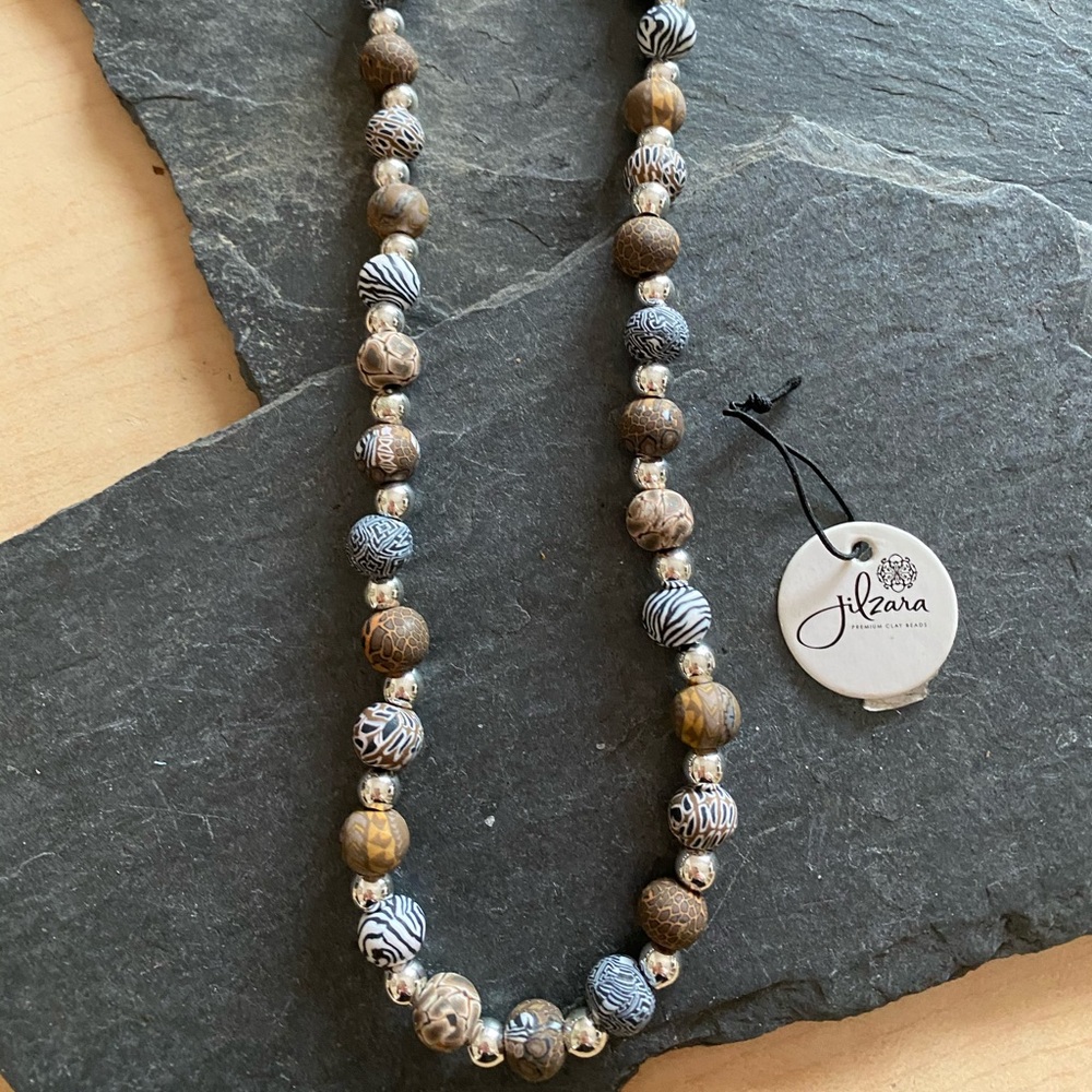 NWT handmade clay beaded necklace jilzara